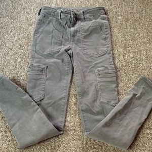 American Eagle Gray Cargo Skinny Jeans